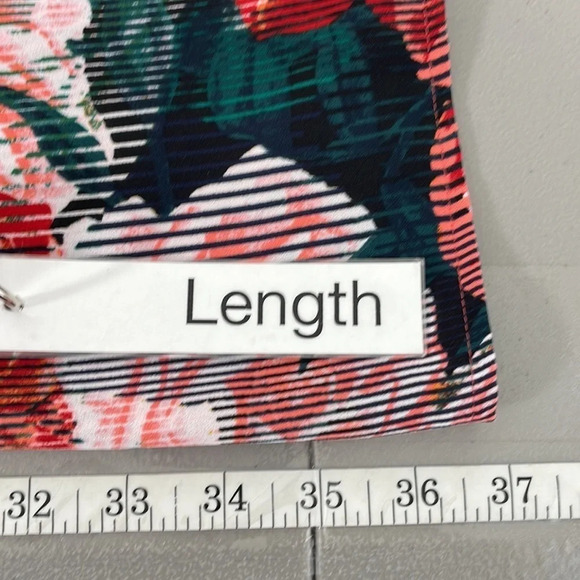 Halogen Dress Knee-Length Short Sleeve Pink Green Floral Size Medium - Picture 11 of 15